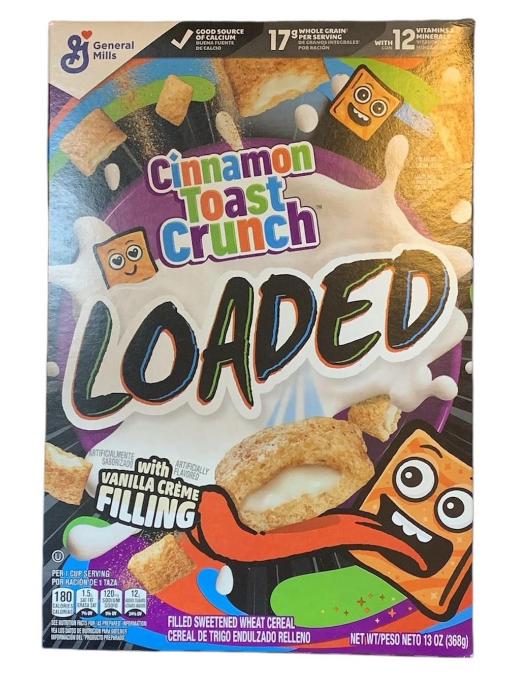 Cinnamon Toast Crunch Loaded Cereal 13oz Vanilla Creme Filling New Rare Limited